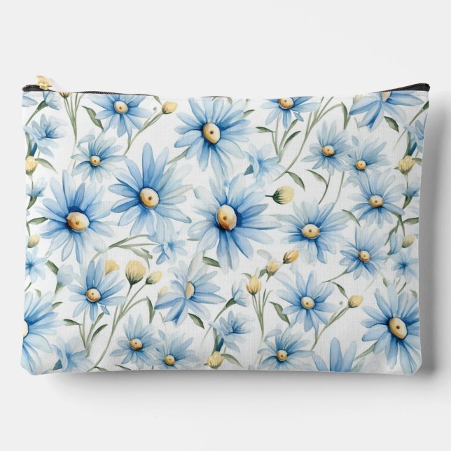 Pretty Blue Daisies  Accessory Pouch (Front)