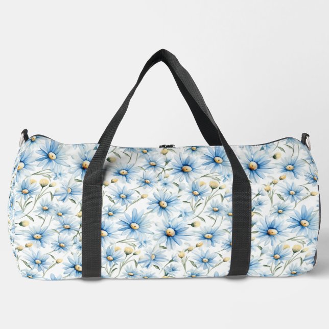 Pretty Blue Daisies  Duffle Bag (Front)