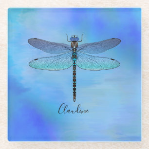 Pretty Blue Dragonfly Drink Beer Coaster