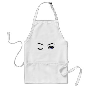 Pretty Blue Eyes Winking Standard Apron