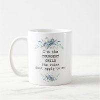 Pretty blue floral youngest child personalised