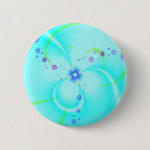 Pretty Blue Flower 6 Cm Round Badge