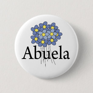 Pretty Blue Flower Abuela T-shirt 6 Cm Round Badge