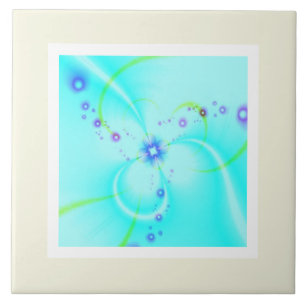 Pretty Blue Flower Ceramic Tile