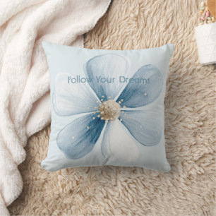 Pretty Blue Flower Cushion