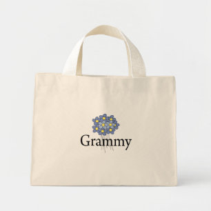 Pretty Blue Flower Grammy T-shirt Mini Tote Bag