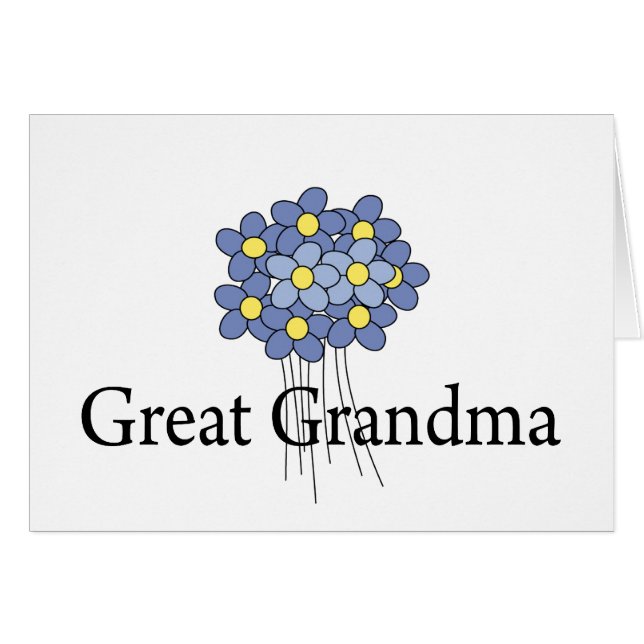 Pretty Blue Flower Great Grandma T-shirt (Front Horizontal)