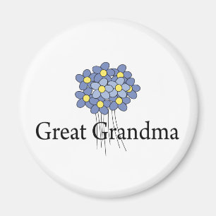 Pretty Blue Flower Great Grandma T-shirt Magnet