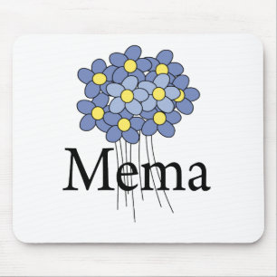 Pretty Blue Flower MeMa T-shirt Mouse Pad