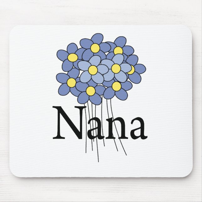 Pretty Blue Flower Nana T-shirt Mouse Pad (Front)