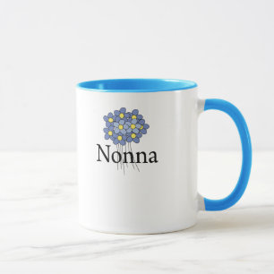 Pretty Blue Flower Nonna T-shirt Mug