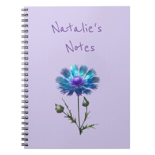 Pretty Blue Flower Notebook (Front)