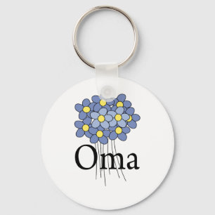 Pretty Blue Flower Oma T-shirt Key Ring