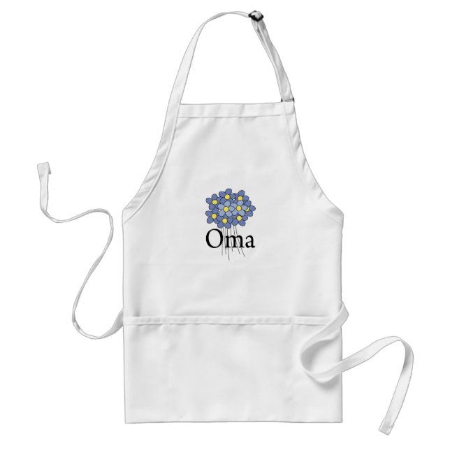 Pretty Blue Flower Oma T-shirt Standard Apron (Front)