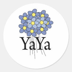 Pretty Blue Flower YaYa T-shirt Classic Round Sticker