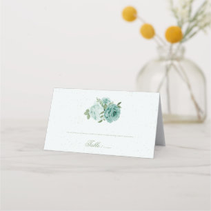 pretty blue flowers green leaves botanical place c place card