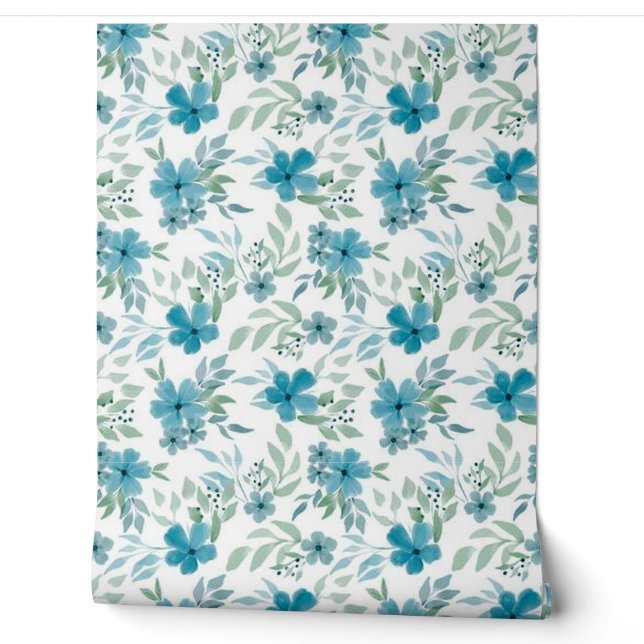 Pretty Blue Flowers Wallpaper (Unrolling)
