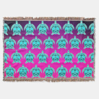 Pretty Blue green turquoise teal turtles pattern 