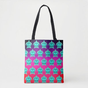 Pretty Blue green turquoise teal turtles pattern Tote Bag