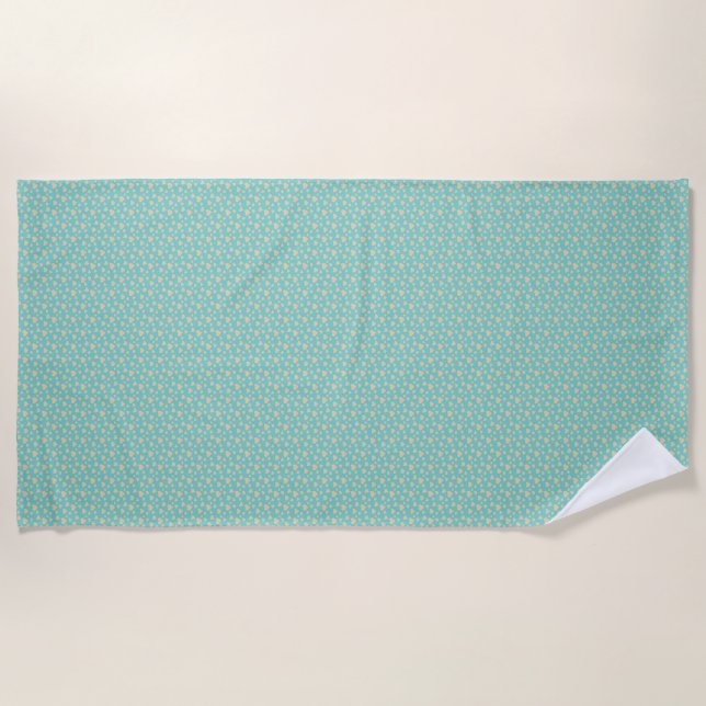 Pretty blue hearts beach towel (Front)