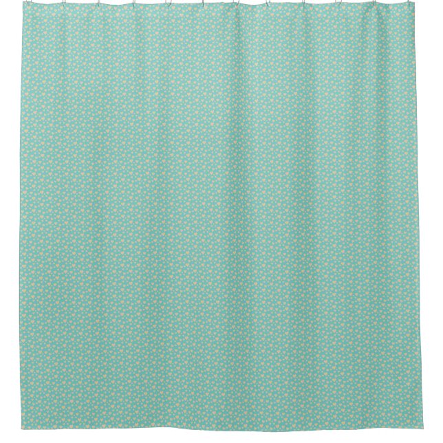 Pretty blue hearts shower curtain (Front)