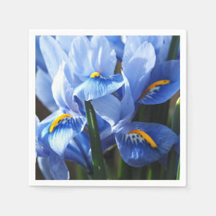 Pretty blue iris napkin