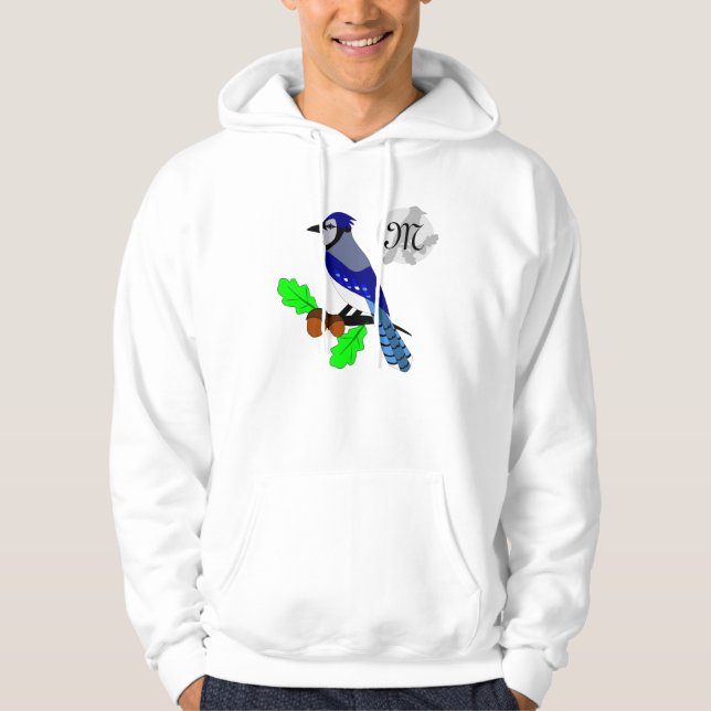 Pretty Blue Jay Bird Hoodie (Front)