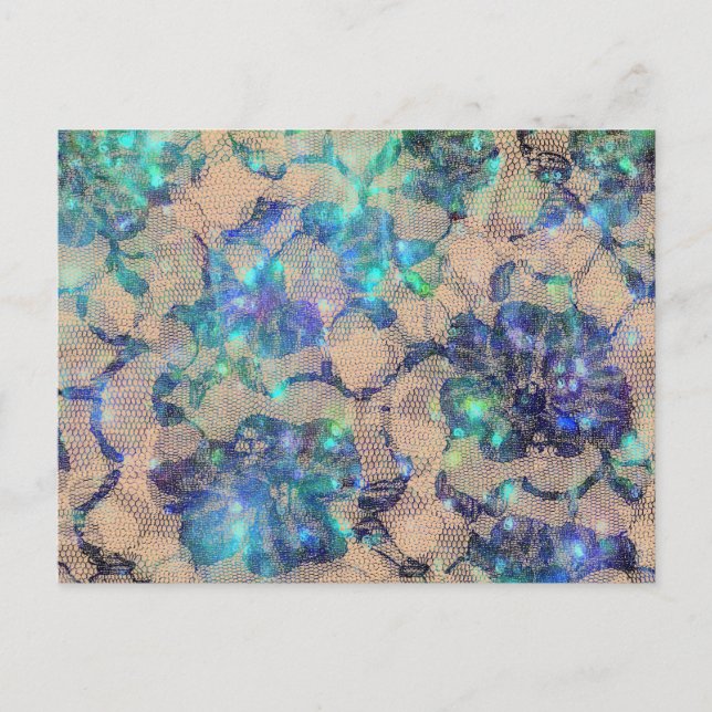 Pretty Blue Lace Roses Postcard (Front)
