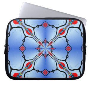 Pretty Blue Laptop Zip Case Artistic Gift