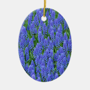 Pretty blue muscari flowers ceramic ornament