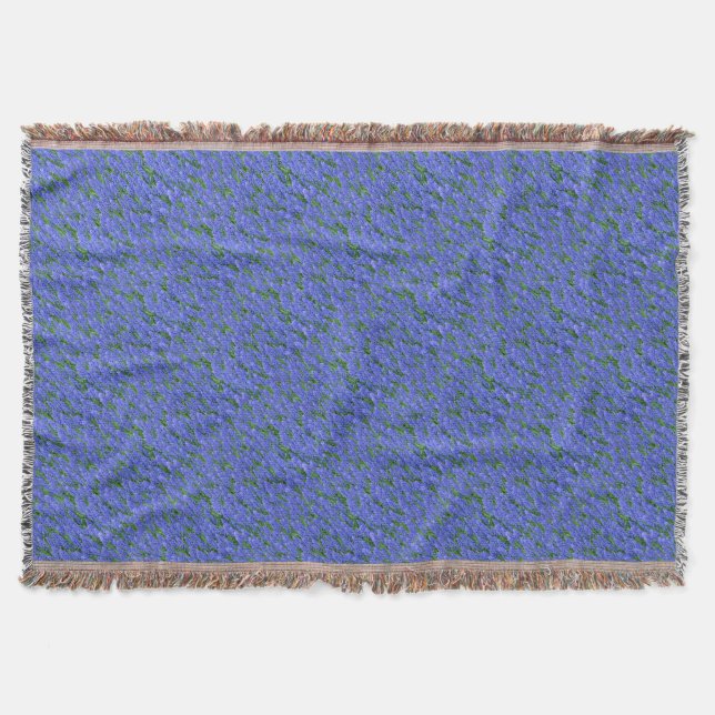 Pretty blue muscari flowers throw blanket (Front)