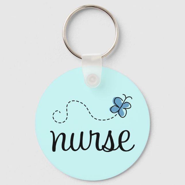 Pretty Blue Nurse Keychain (Front)