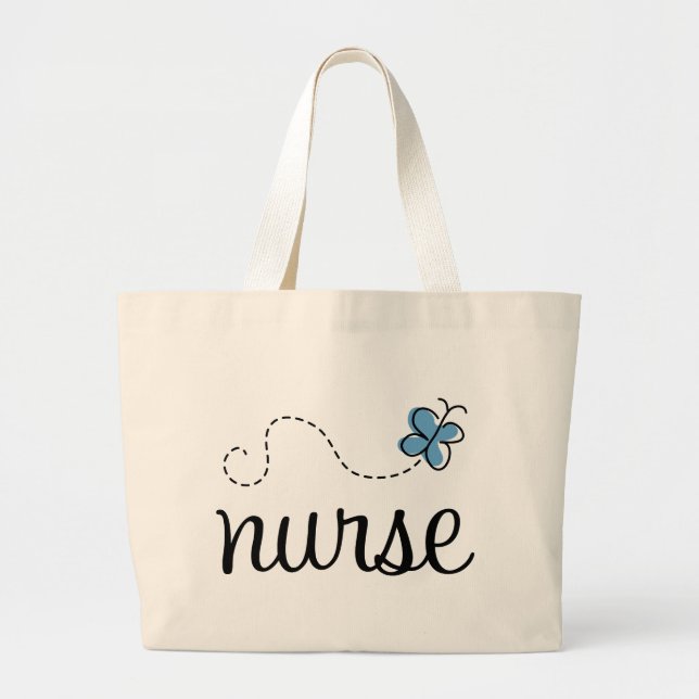 Pretty Blue Nurse Tote Bag (Front)