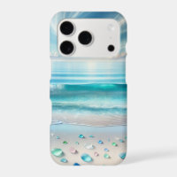 Pretty Blue Ocean Waves and Sea Glass 