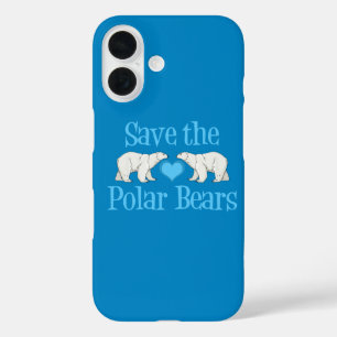 Pretty Blue Polar Bear iPhone 16 Case