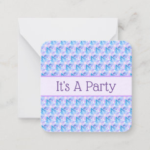 Pretty Blue Purple Flower Invitation Note Card