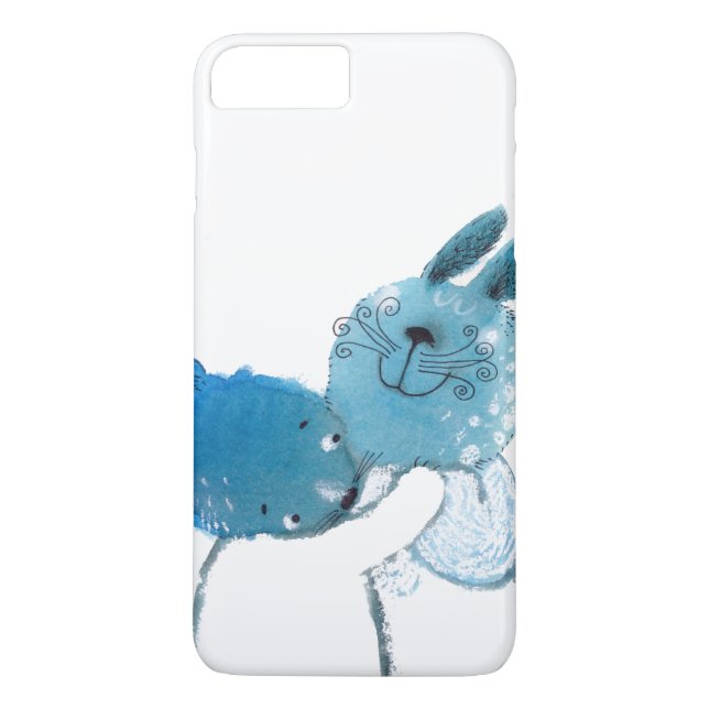 pretty blue rabbits IPHONE case (Back)