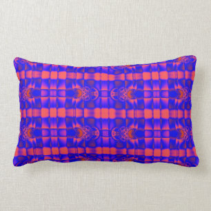 pretty blue red fractal pattern lumbar cushion