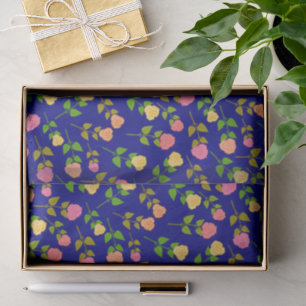 Pretty Blue Rose Pattern Tissue Paper