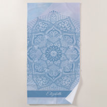 Pretty Blue Sacred Lotus Flower Blossom Mandala