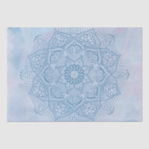 Pretty Blue Sacred Lotus Flower Blossom Mandala   Tissue Paper