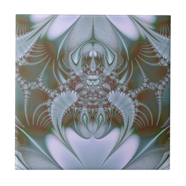 Pretty Blue Silk Look Ceramic Tile (Front)