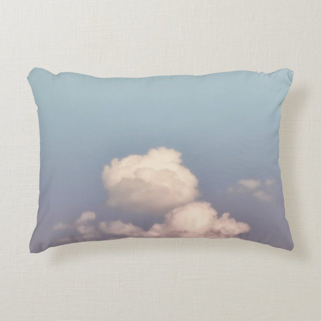 pretty blue sky and clouds throw pillow (Front)