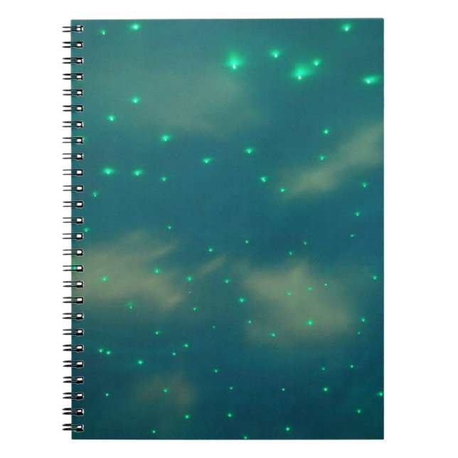 Pretty Blue Sky Lights Notebook (Front)