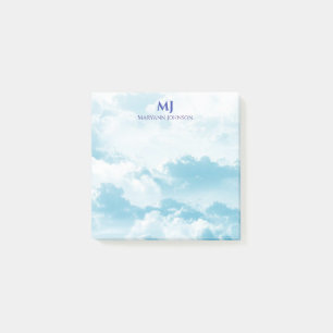 Pretty Blue Sky with Clouds Personalised Post-it Notes