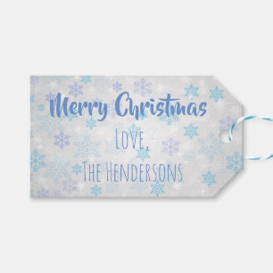 Pretty Blue Snowflakes Holiday Christmas Gift Tags