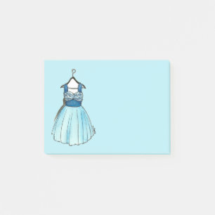 Pretty Blue Vintage Prom Dress Fashion Post Its Post-it Notes