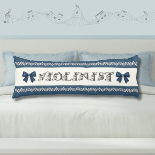Pretty Blue Violin Decor Music Room Body Pillow