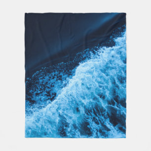 Pretty Blue Waves Fleece Blanket