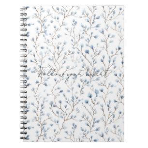 Pretty Blue White Flowers Notebook
